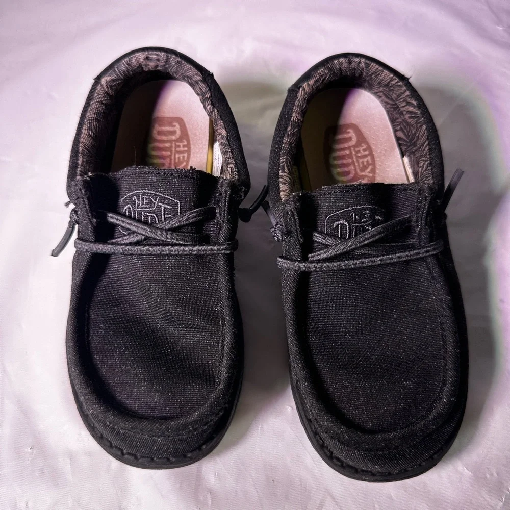 Hey Dude Kids Black Moccasins